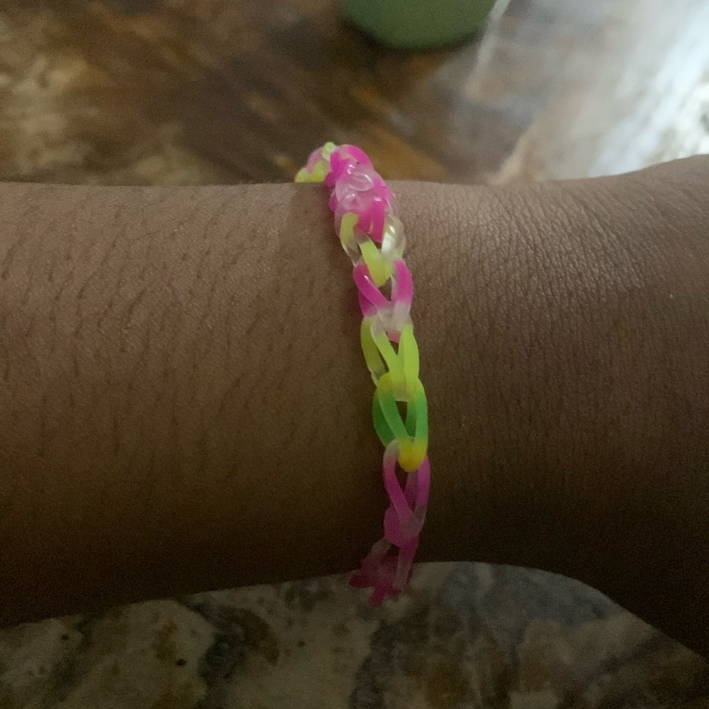 Pretty watermelon themed loom bracelet
